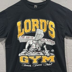 ✝️ LORD’S GYM Bench Press This! Jesus Tee Men Sz Medium - Not Vintage - PERFECT